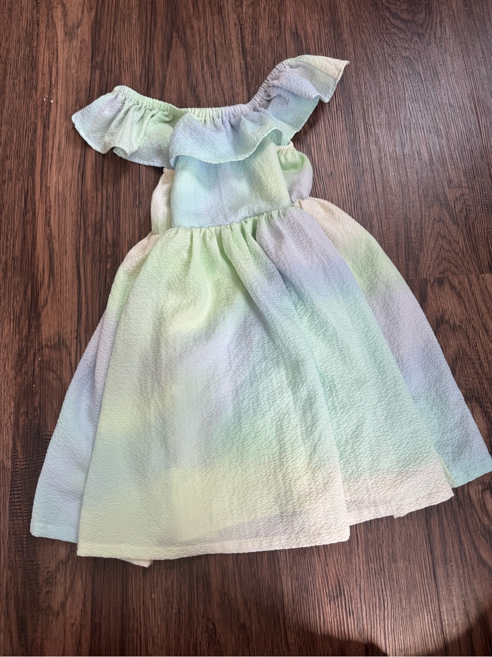 Old Navy Pastel Green One-Shoulder Ruffle Dress
